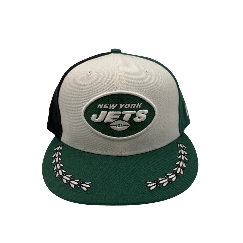 New Era New York Jets Hat 59FIFTY 7 1/4 Excellent NFL 100th Anniversary Fitted